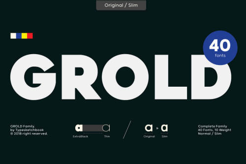 Grold Family (40 Post-Geometric Fonts) – $12Grold is a…