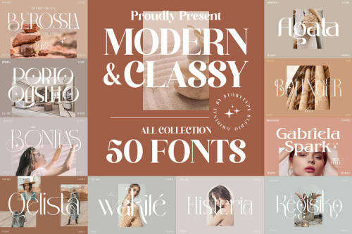 Mega Bundle of 50 Modern & Classy Fonts – $12!It’s…